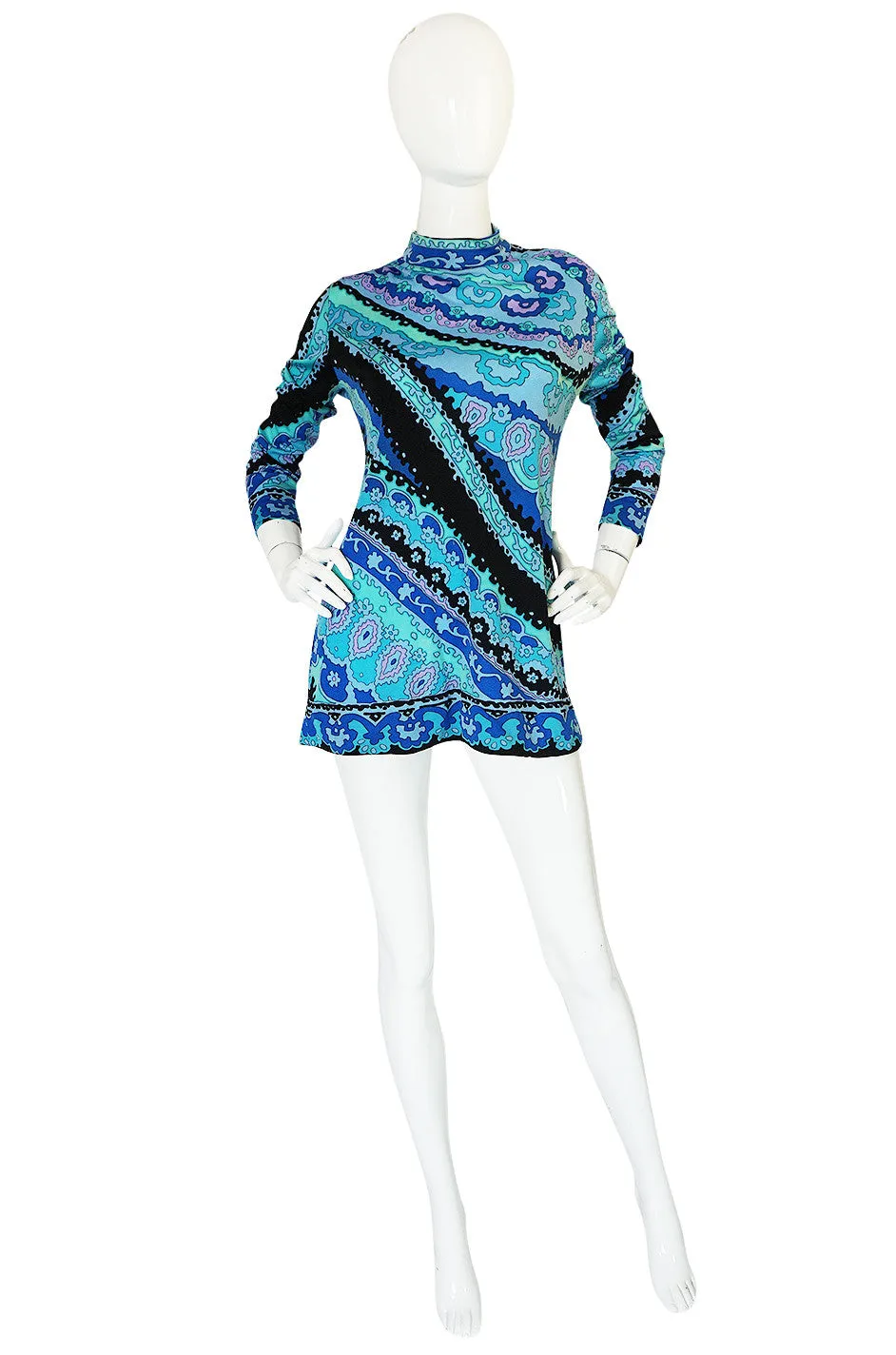 1970s Leonard Silk Jersey Tunic or Mini Dress