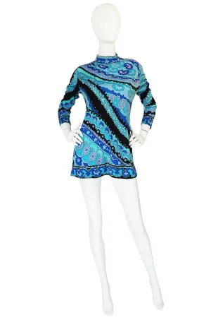 1970s Leonard Silk Jersey Tunic or Mini Dress
