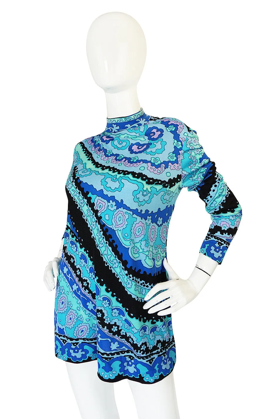 1970s Leonard Silk Jersey Tunic or Mini Dress