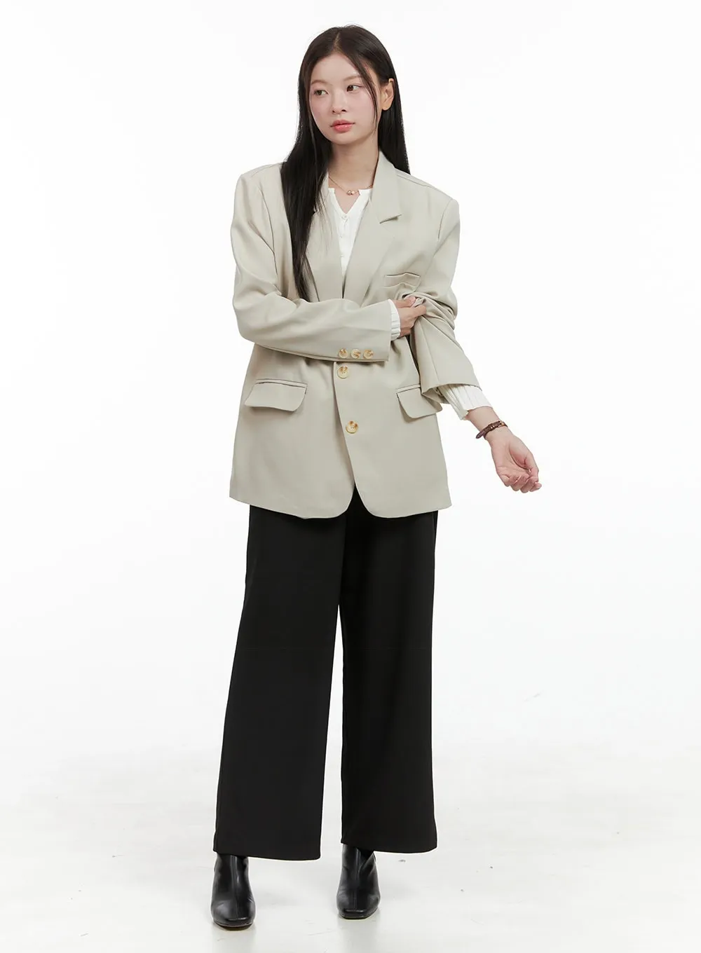 Banded Wide Leg Pants OG416
