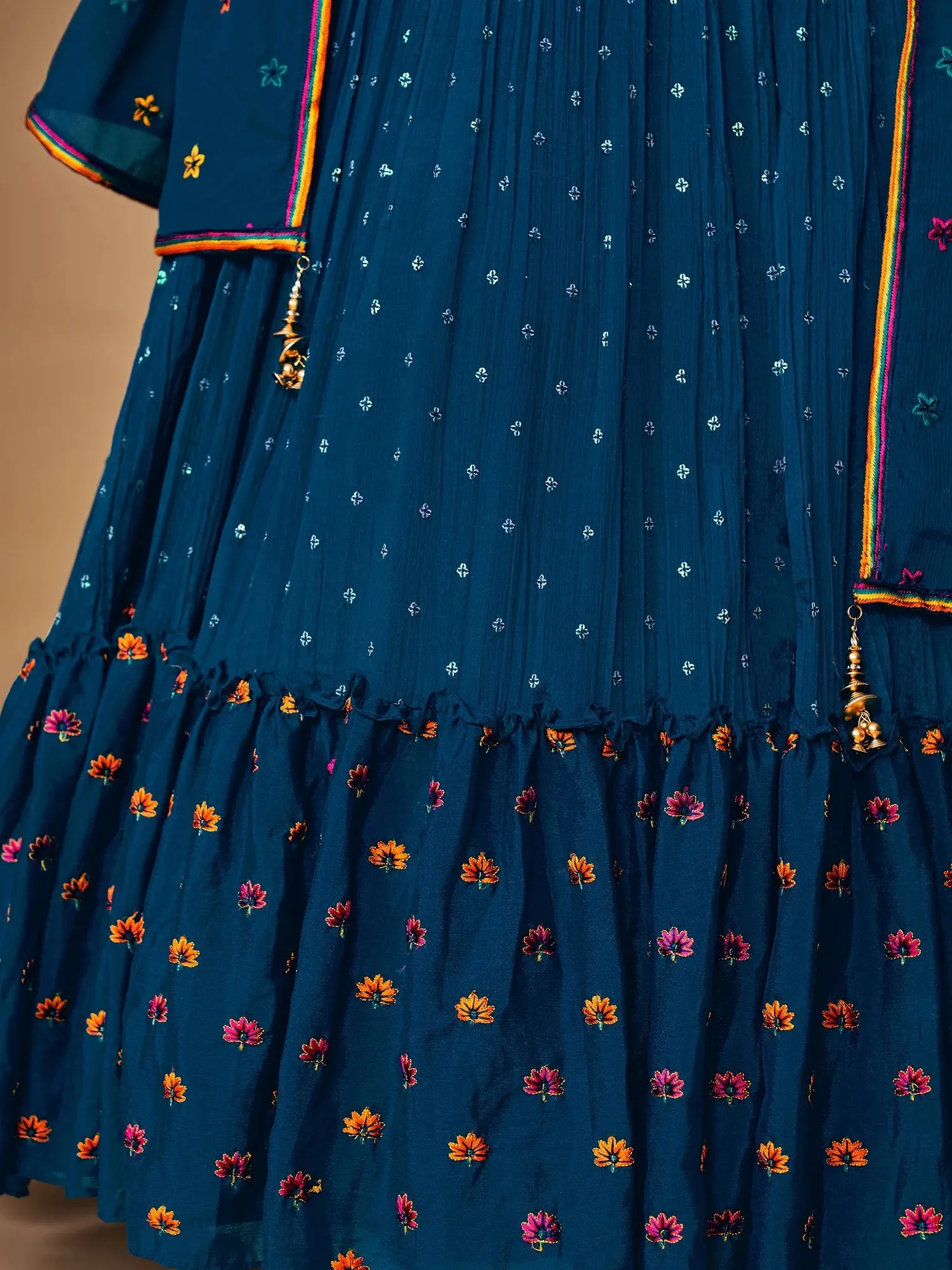 Beautiful Blue Color Fancy Silk With Embroidery Sequins Work Charming Lehenga Choli |Engagement Wear
