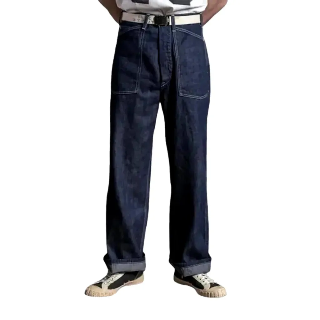 Boho dark wash high rise duty men's jeans