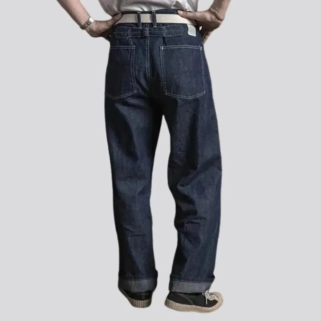 Boho dark wash high rise duty men's jeans