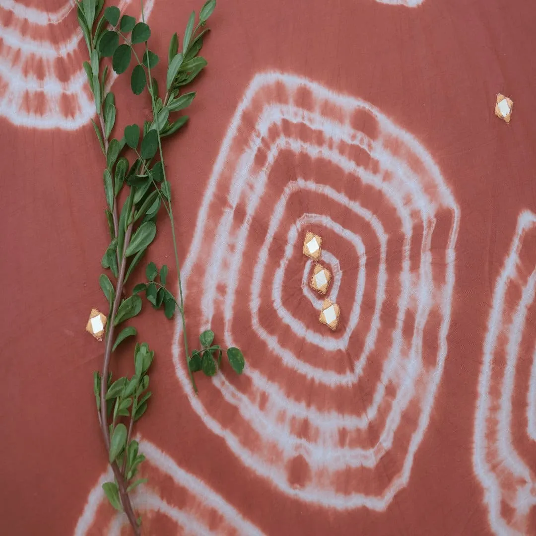 Coral Hand Tie Dye Fabric