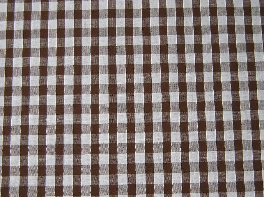 Cotton Blends Gingham Brown