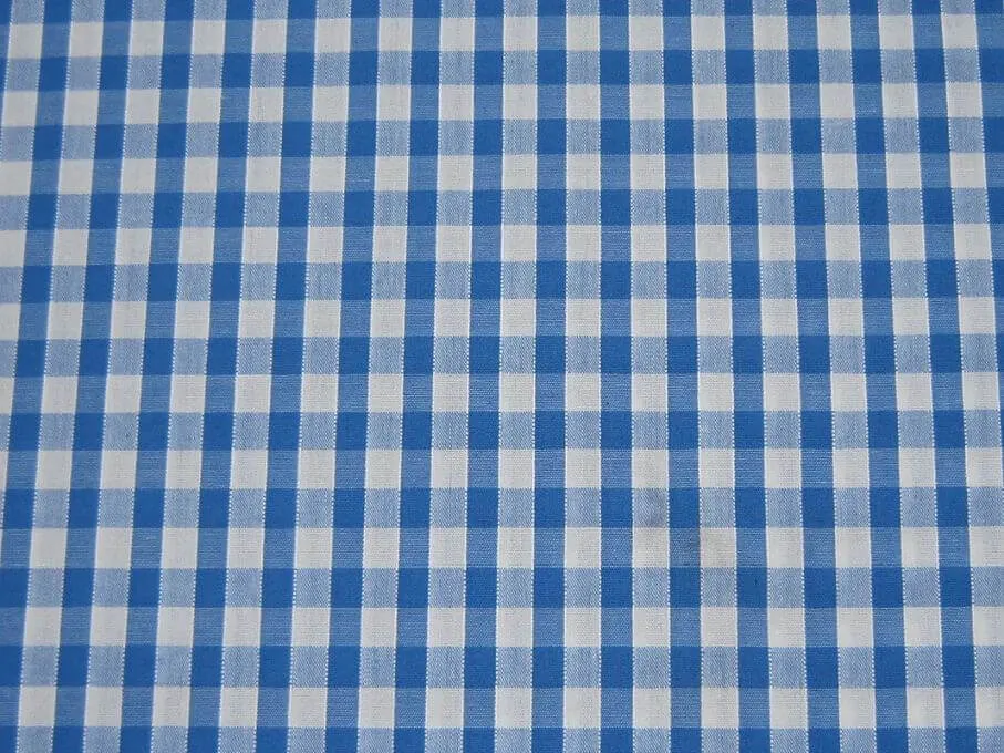 Cotton Blends Gingham Sky