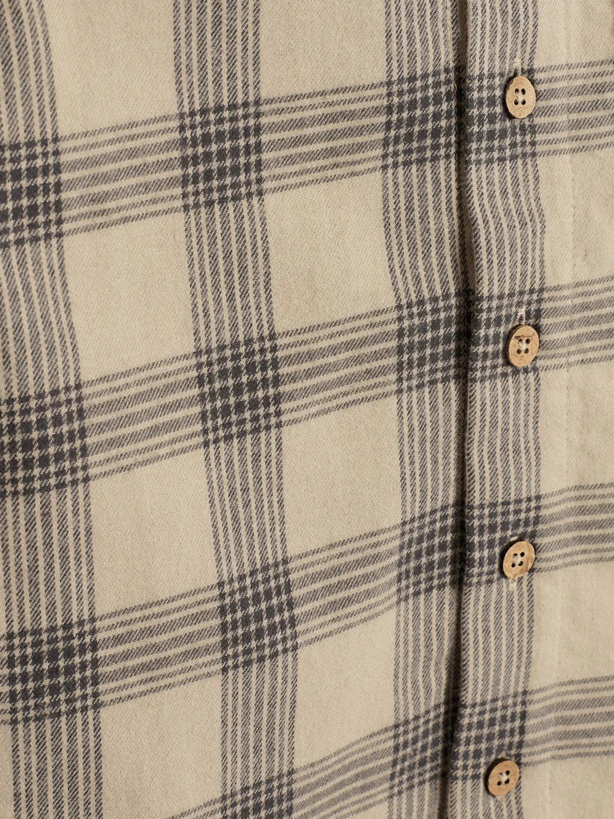 Cotton Flannel Pajamas - Kids - Grey/Beige