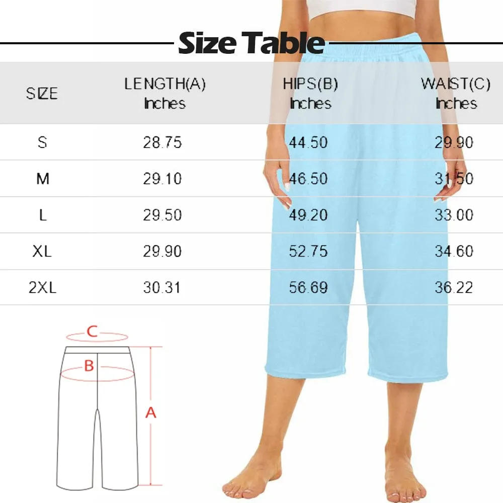 Custom Face Leaf Tree Cropped Pajama Pants For Women Girlfriend Gift Fashion