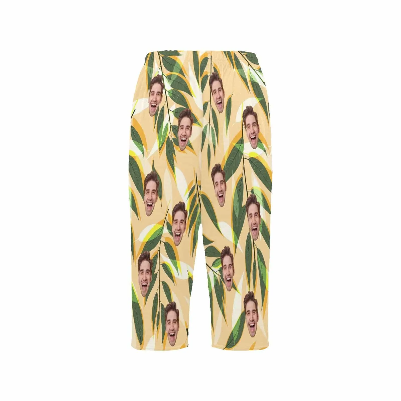 Custom Face Leaf Tree Cropped Pajama Pants For Women Girlfriend Gift Fashion