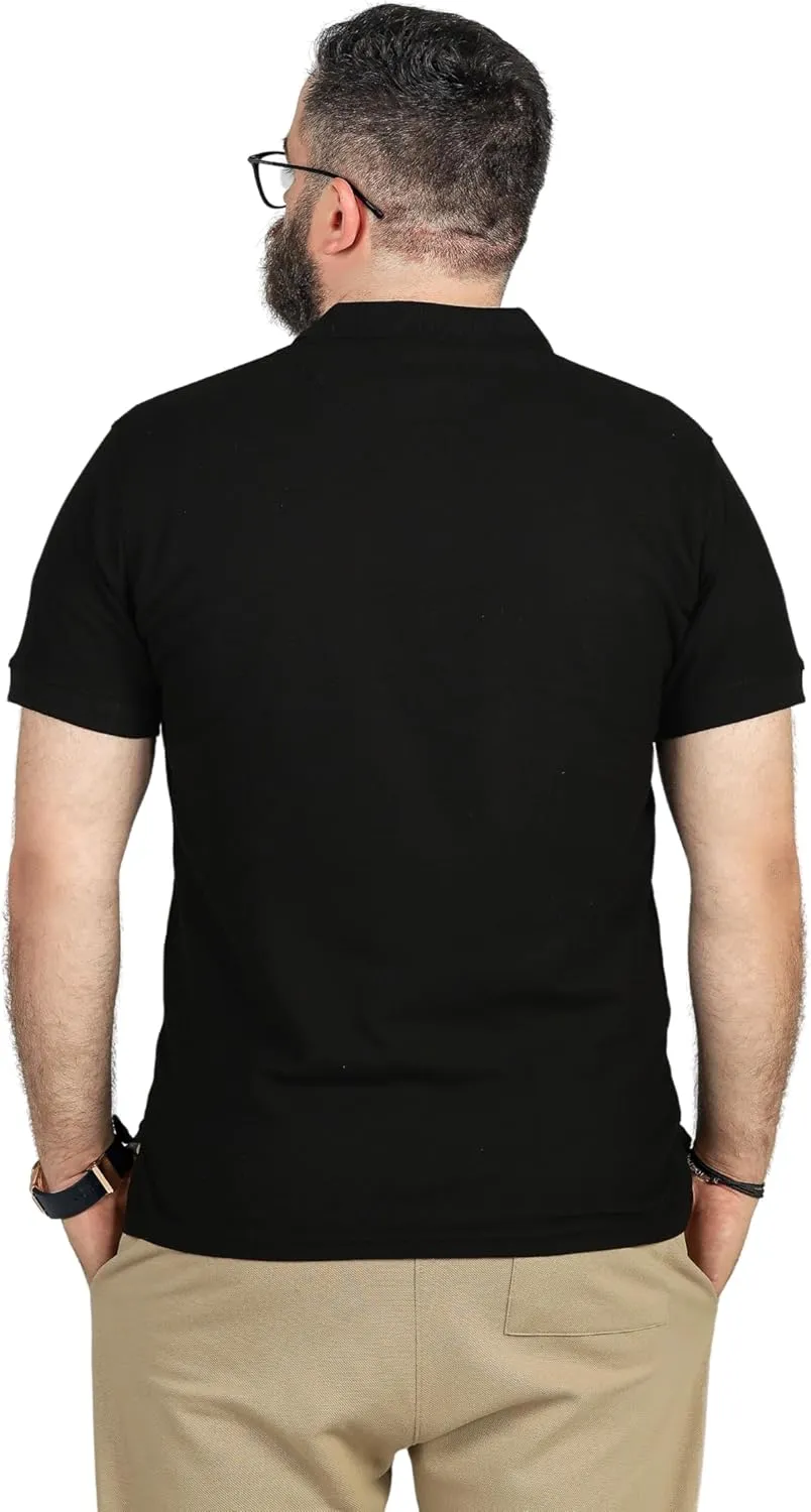 CUZO Men's Pique Polo Shirt 100% Soft Cotton Light Weight Short Sleeve for Men, Casual, 180 GSM