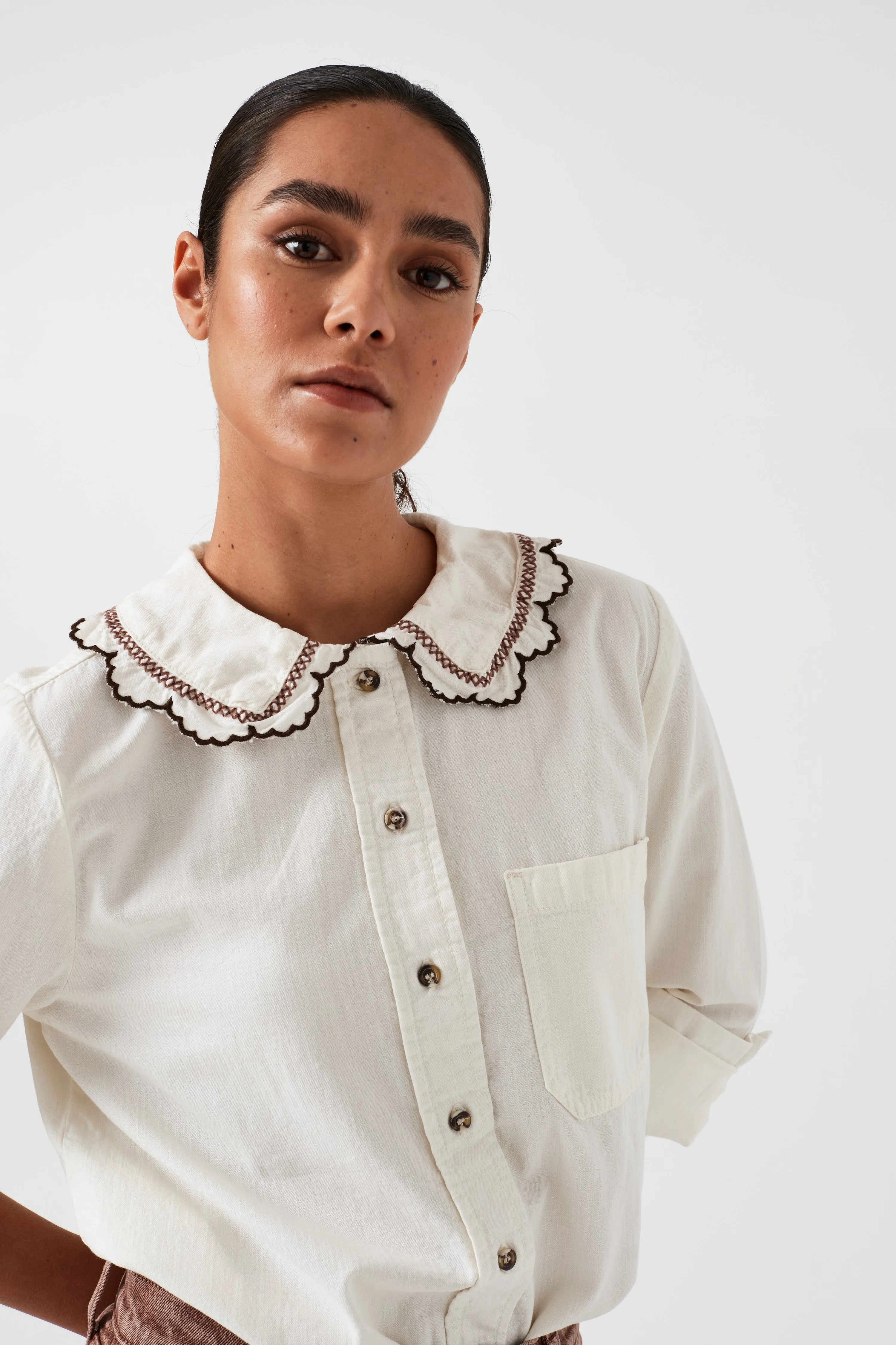 Delilah Blouse in Ecru