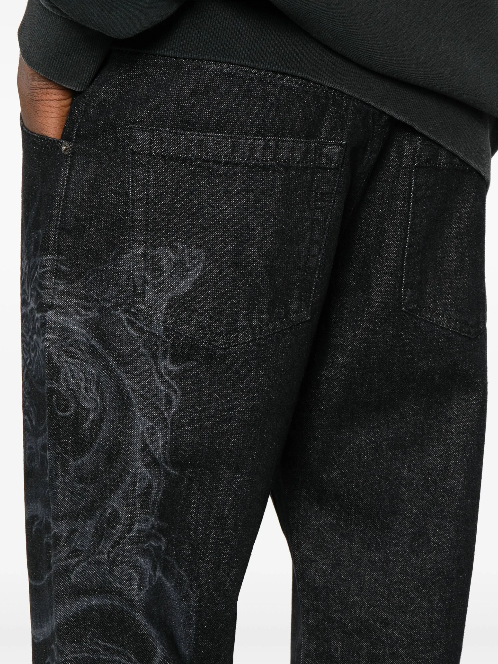 Dragon Laser Straight Denim Pants