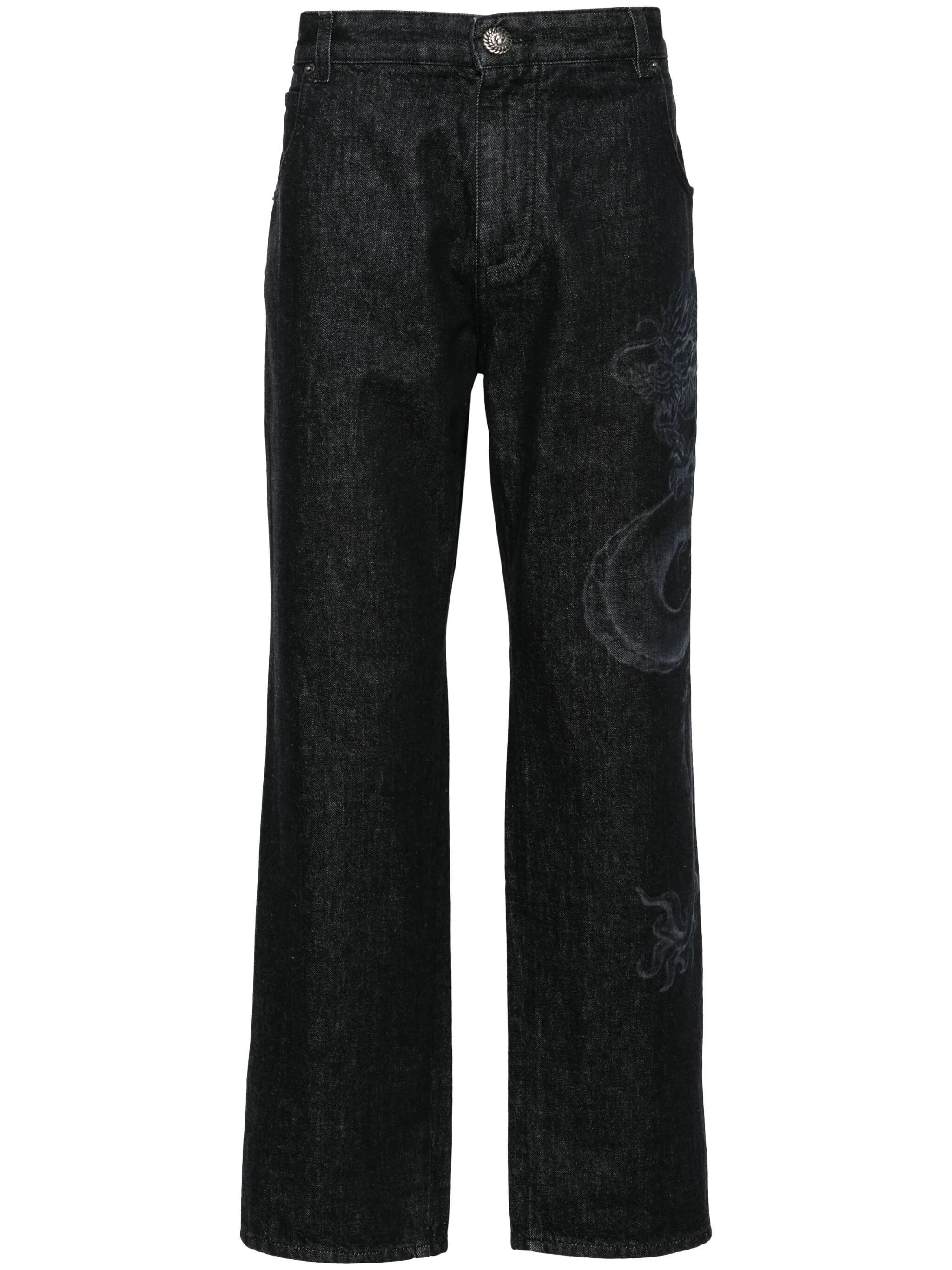 Dragon Laser Straight Denim Pants