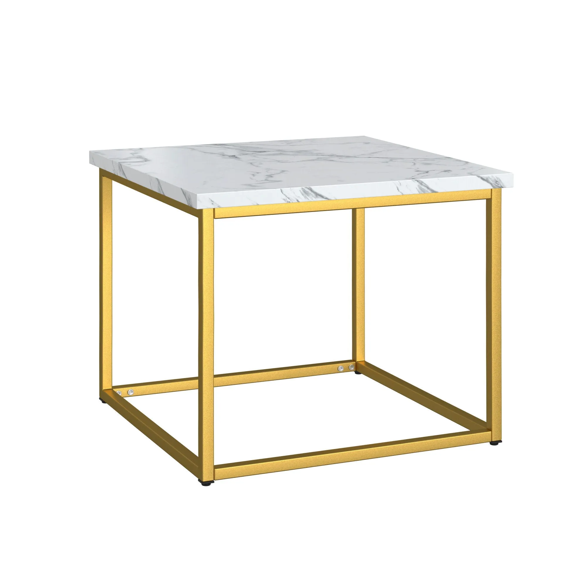 Driscoll - End Table - White / Gold