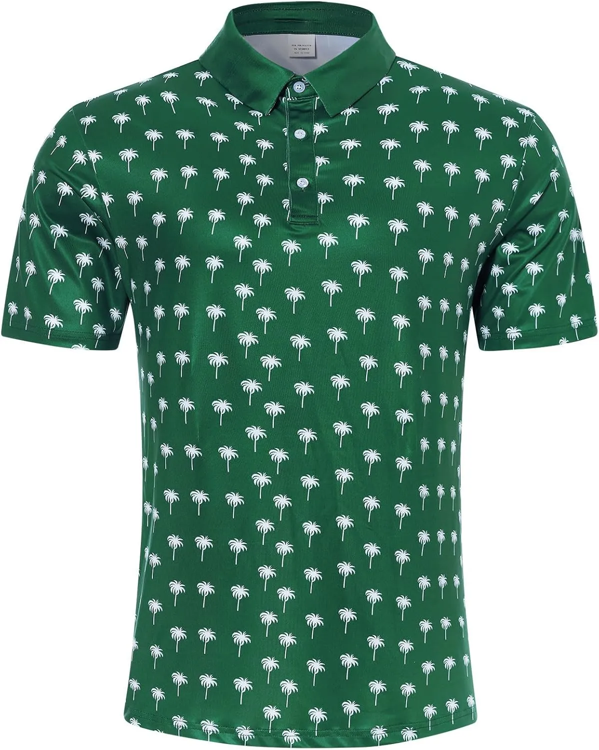 Fanient Men Golf Polo Shirts Short Sleeve 3D Printed Dry Fit Moisture Wicking 4-Way Stretch Summer Athletic Polo Shirts