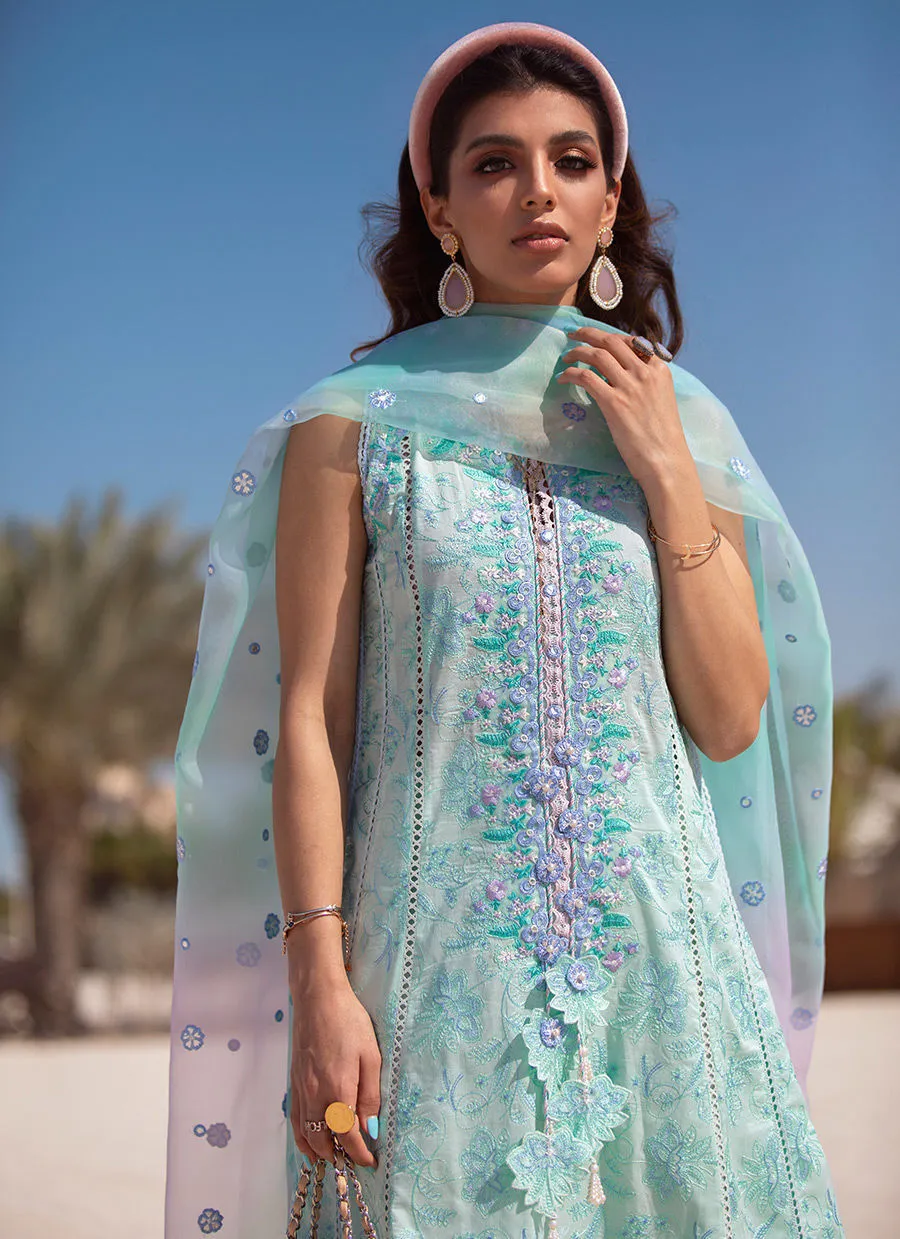 Farah Talib Aziz Luxury Lawn Collection  – Mykonos Sky