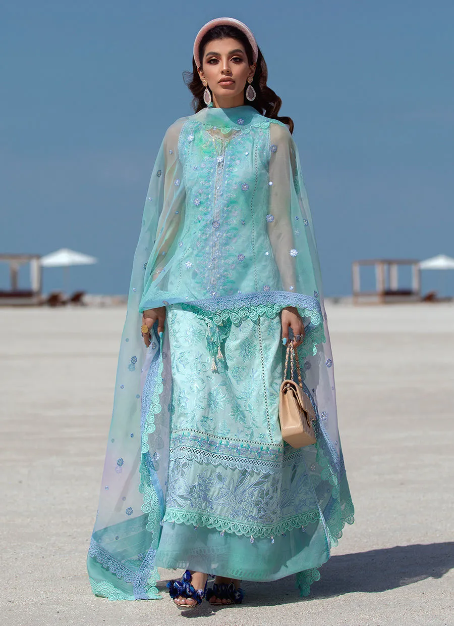 Farah Talib Aziz Luxury Lawn Collection  – Mykonos Sky