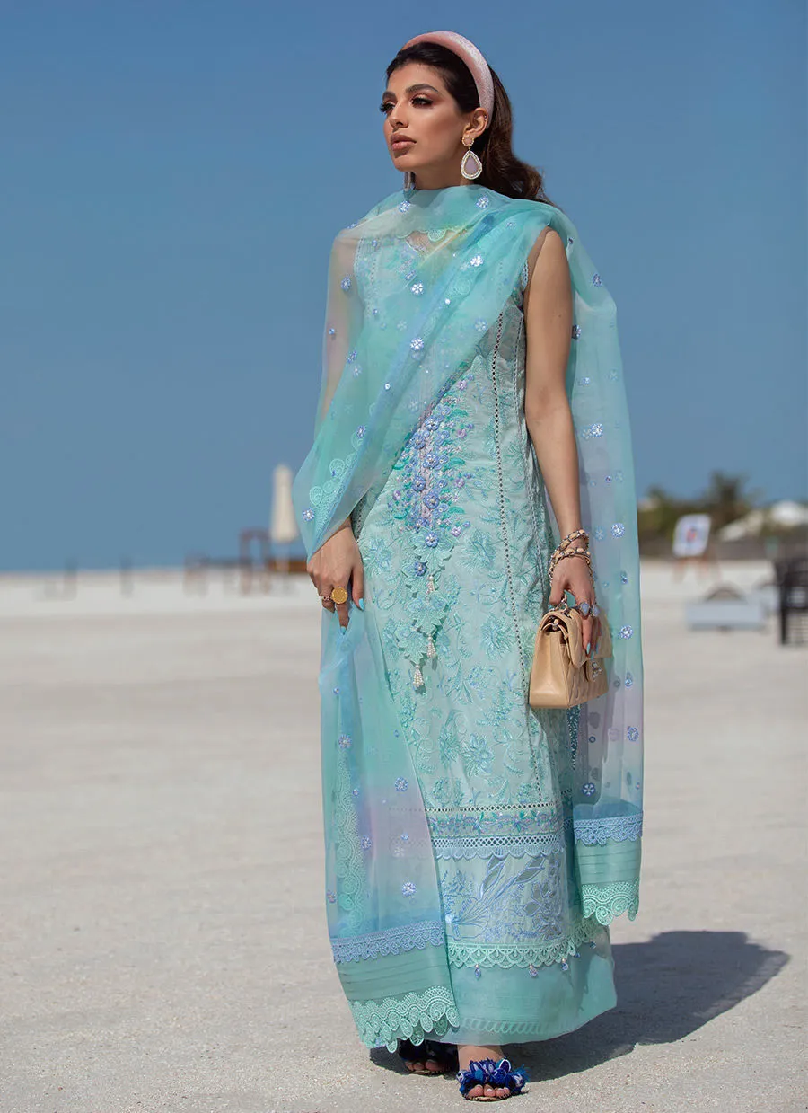 Farah Talib Aziz Luxury Lawn Collection  – Mykonos Sky