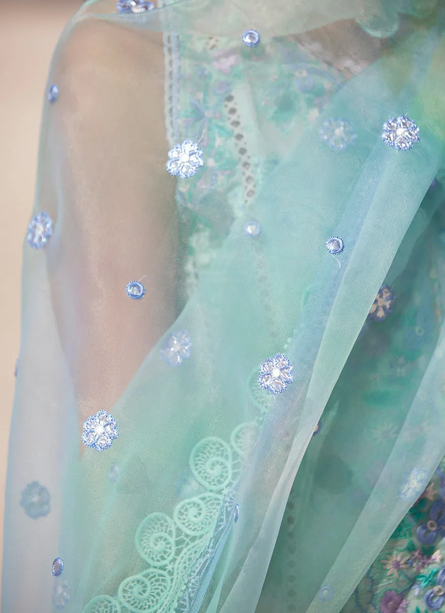 Farah Talib Aziz Luxury Lawn Collection  – Mykonos Sky