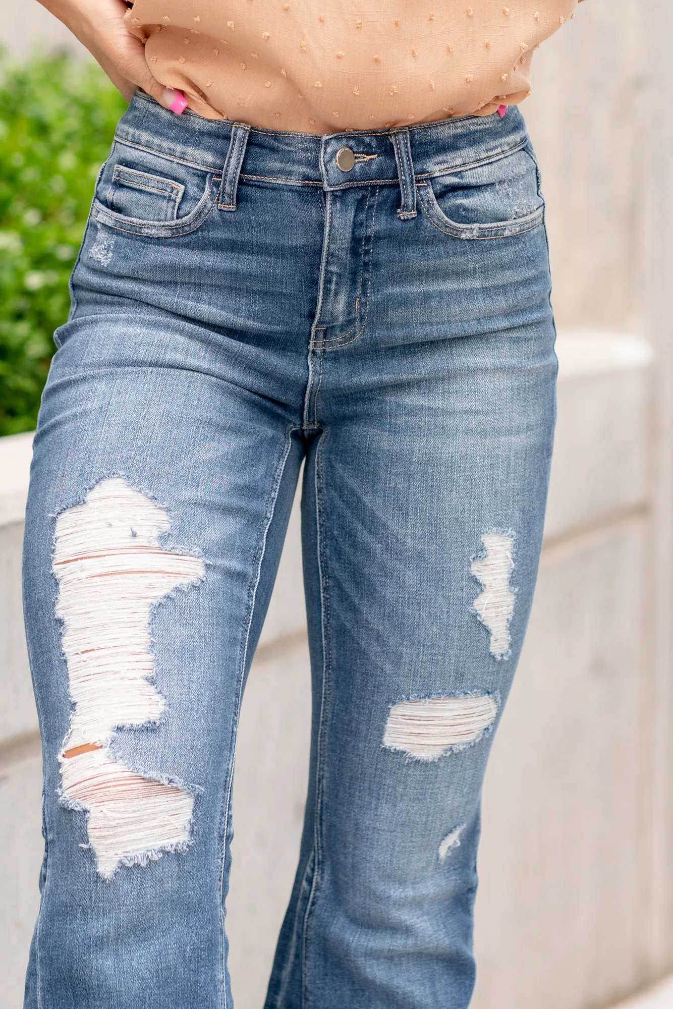Farewell Frayed High Rise Flare