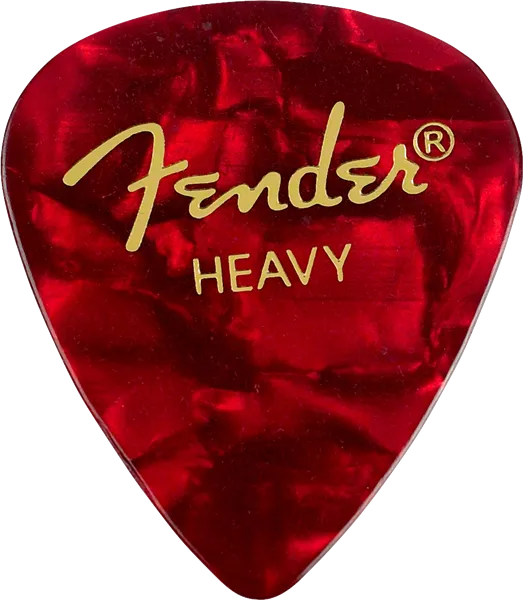 Fender Guitar Pick 351 Shape Classic Celluloid 1 Gross - Red Moto - Heavy, 144-Count