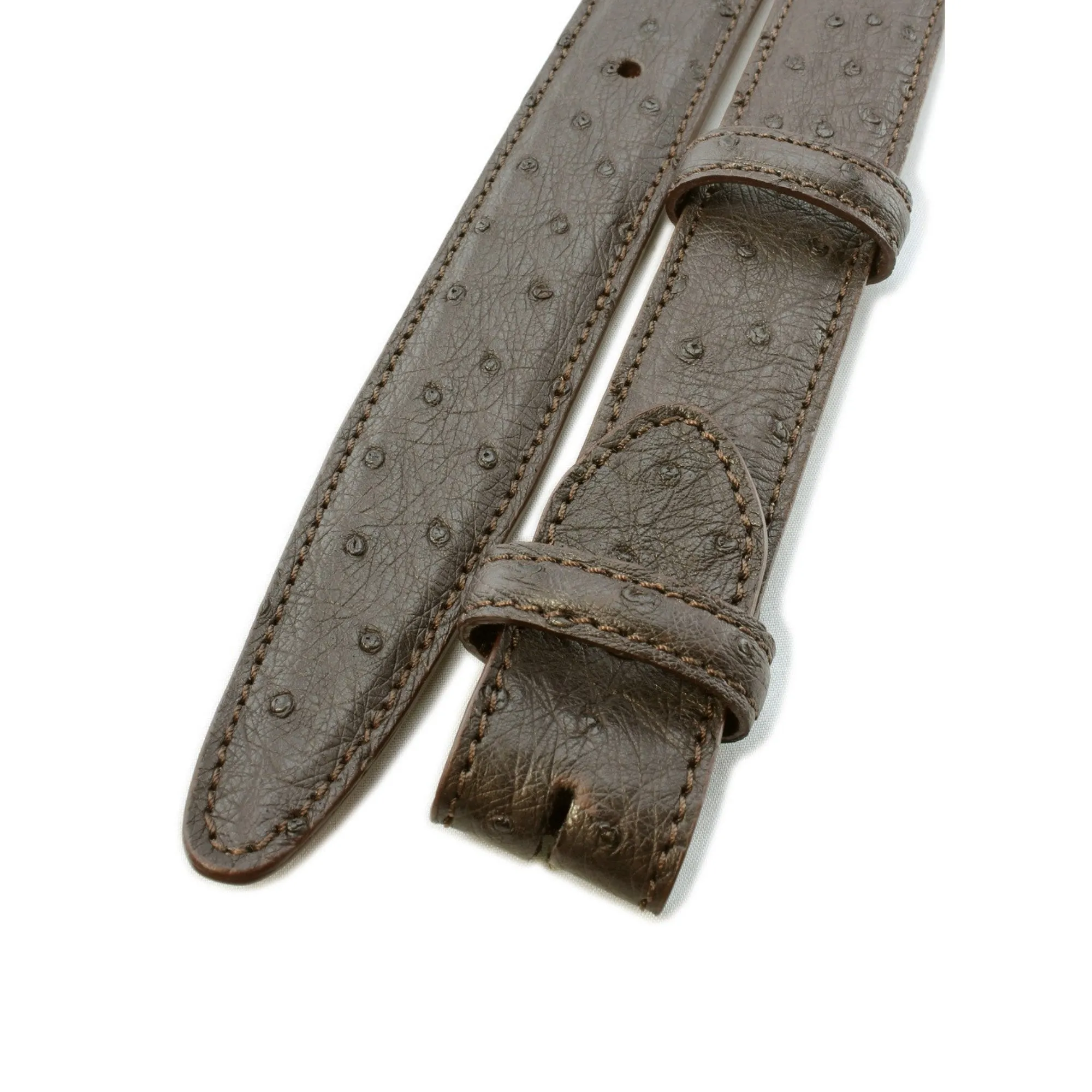 Genuine Ostrich Quill Narrow Belt Strap