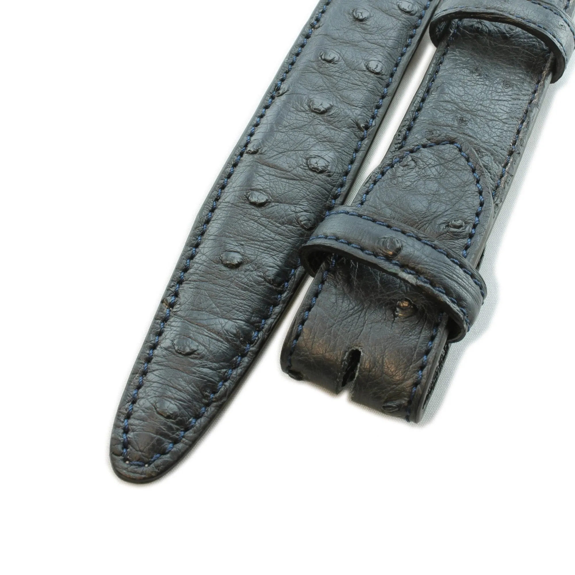 Genuine Ostrich Quill Narrow Belt Strap