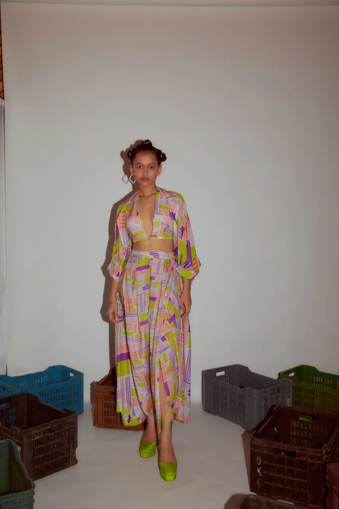 Geometric Printed Draped Pants