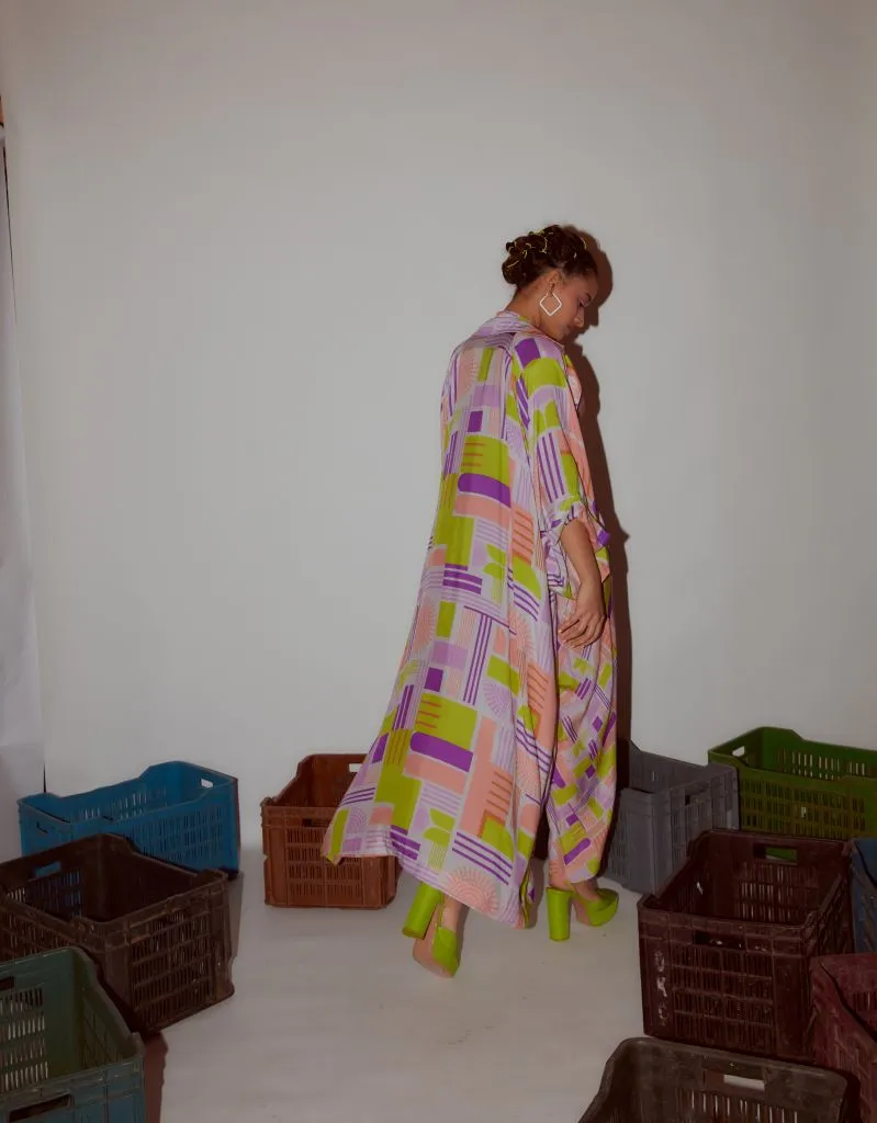 Geometric Printed Draped Pants