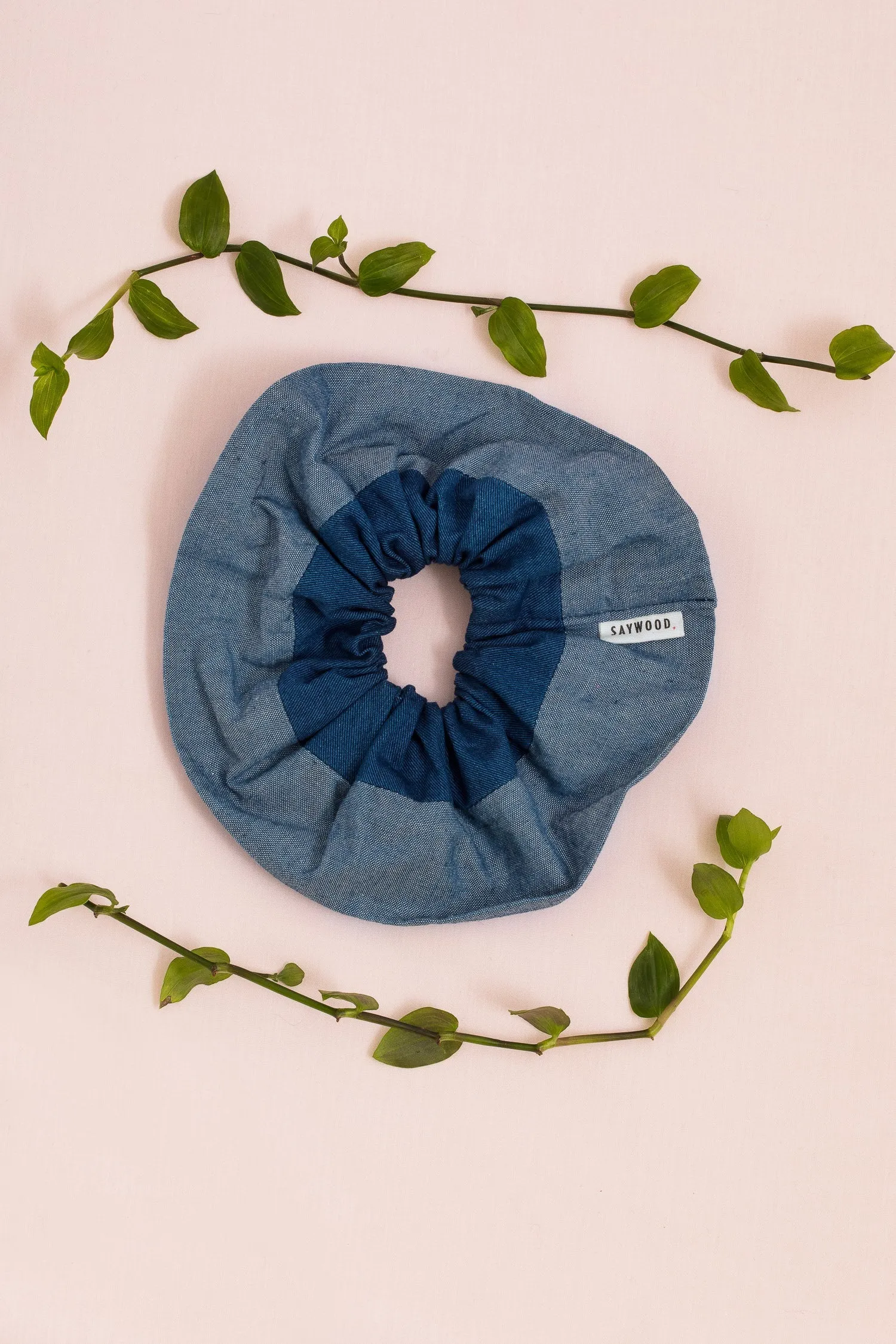 Giant Patchwork Scrunchie, Zero Waste, Japanese Denim