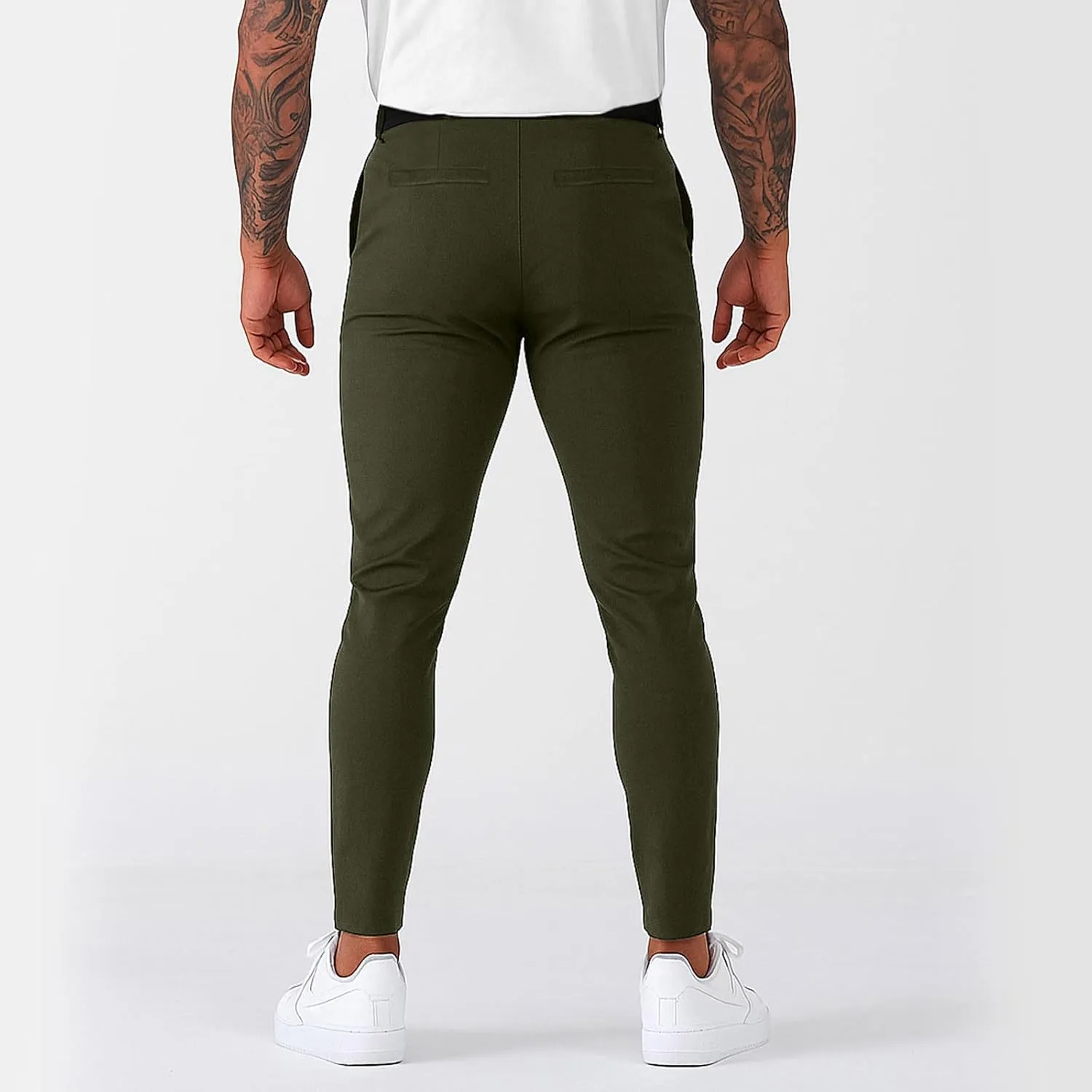 Golf Joggers Pants Men Petite Stretchy Slim Fit Dress Pants Quick Dry Elastic Waist Pull On Work Pants with Pockets