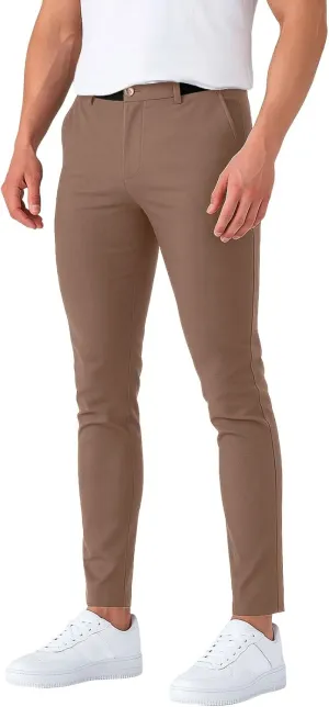 Golf Pants Men Stretch Relaxed Fit Elastic Waist Dress Pants Mencomfy Business Casual Chino Work Pants with Pockets