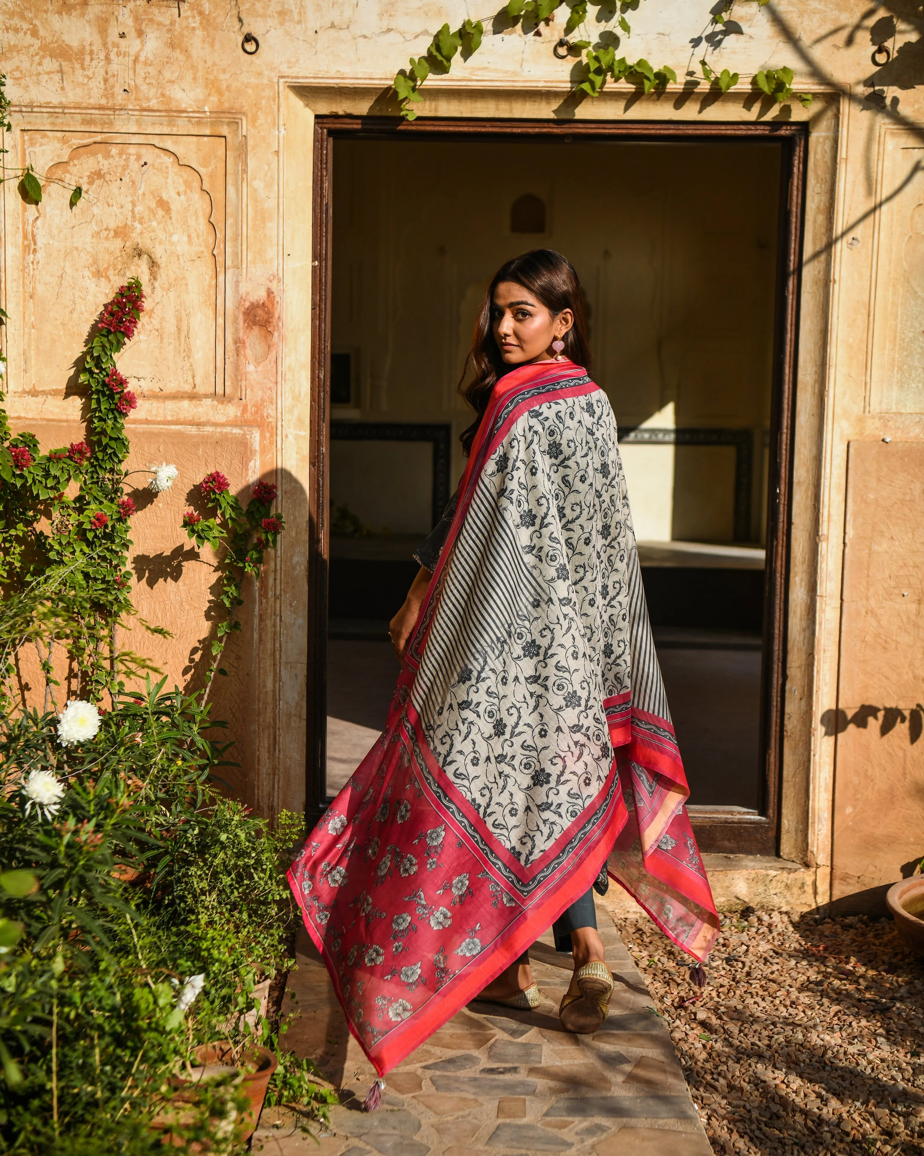 GREY GOTA PATTI KURTA SET