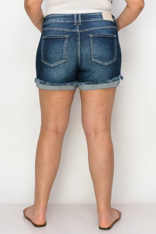 Hadley Mid Rise Stretch Fray Cuff Short