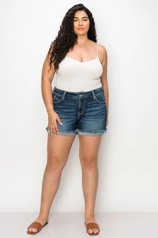 Hadley Mid Rise Stretch Fray Cuff Short