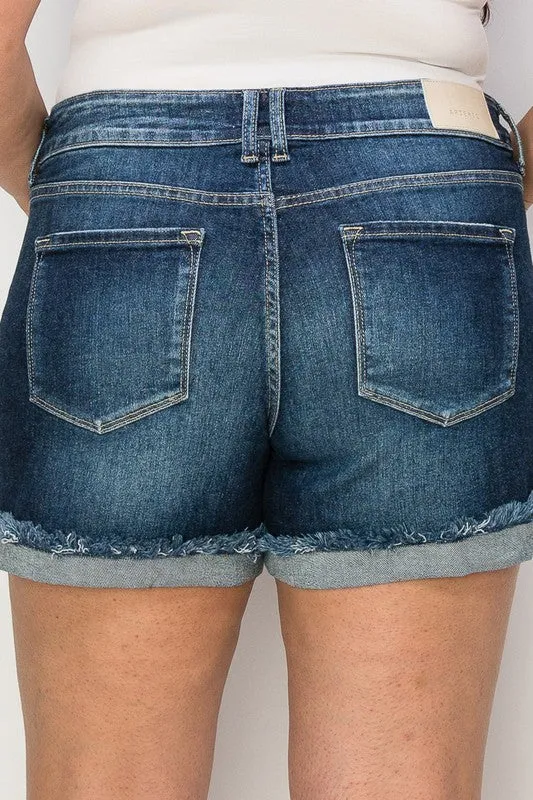 Hadley Mid Rise Stretch Fray Cuff Short