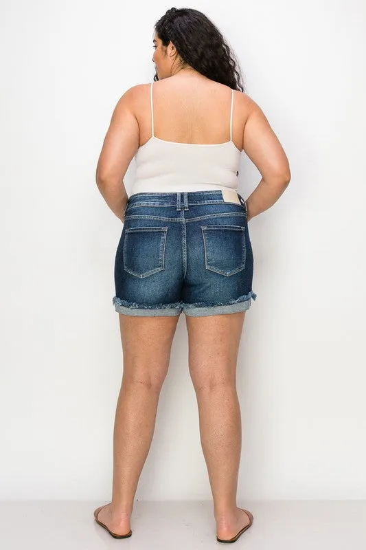 Hadley Mid Rise Stretch Fray Cuff Short