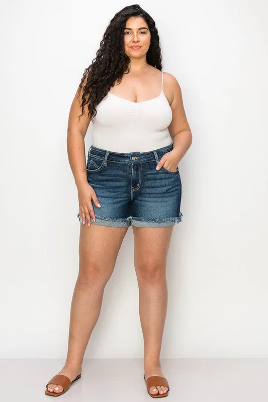 Hadley Mid Rise Stretch Fray Cuff Short