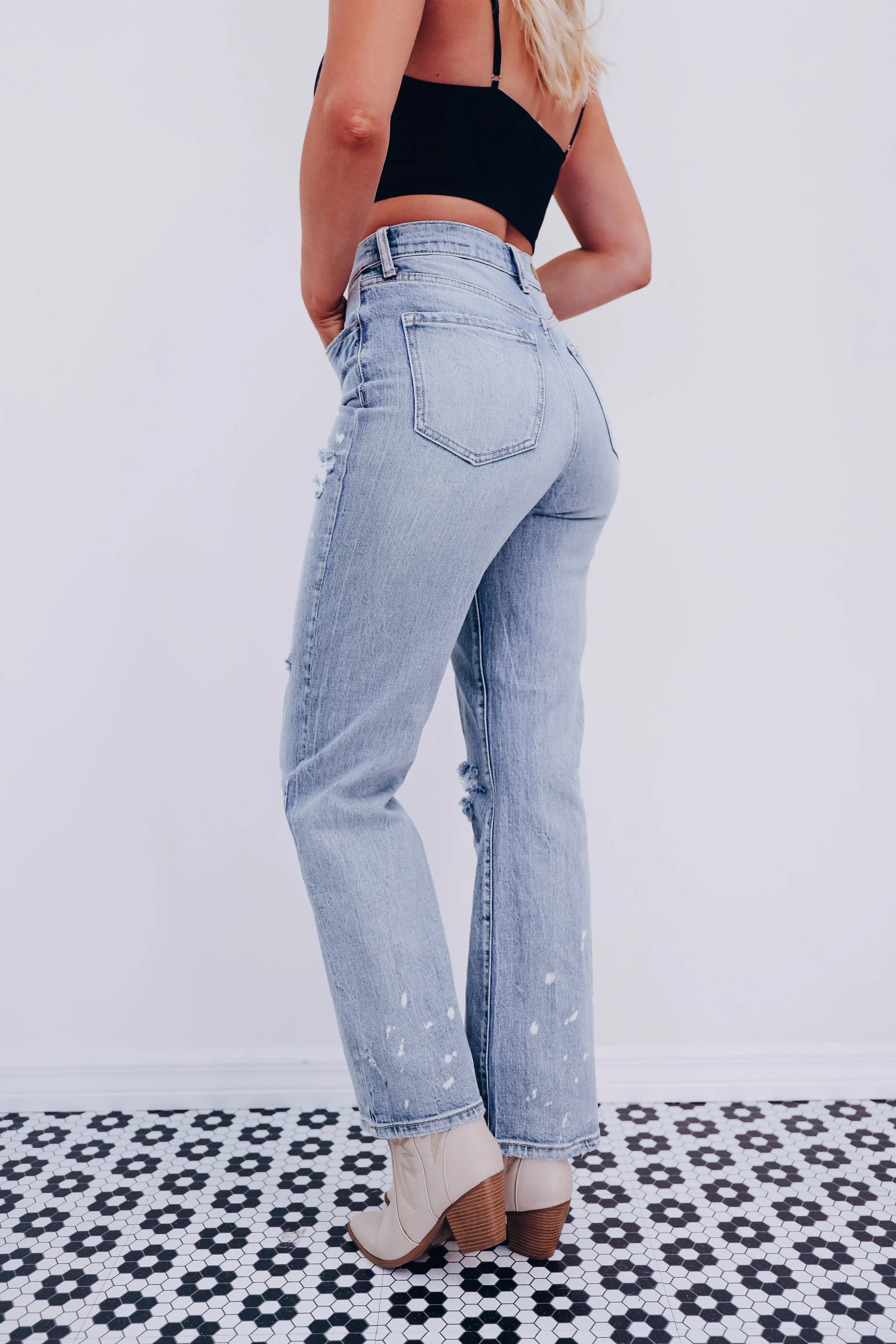 Haily High Rise Denim Jeans - Light Wash