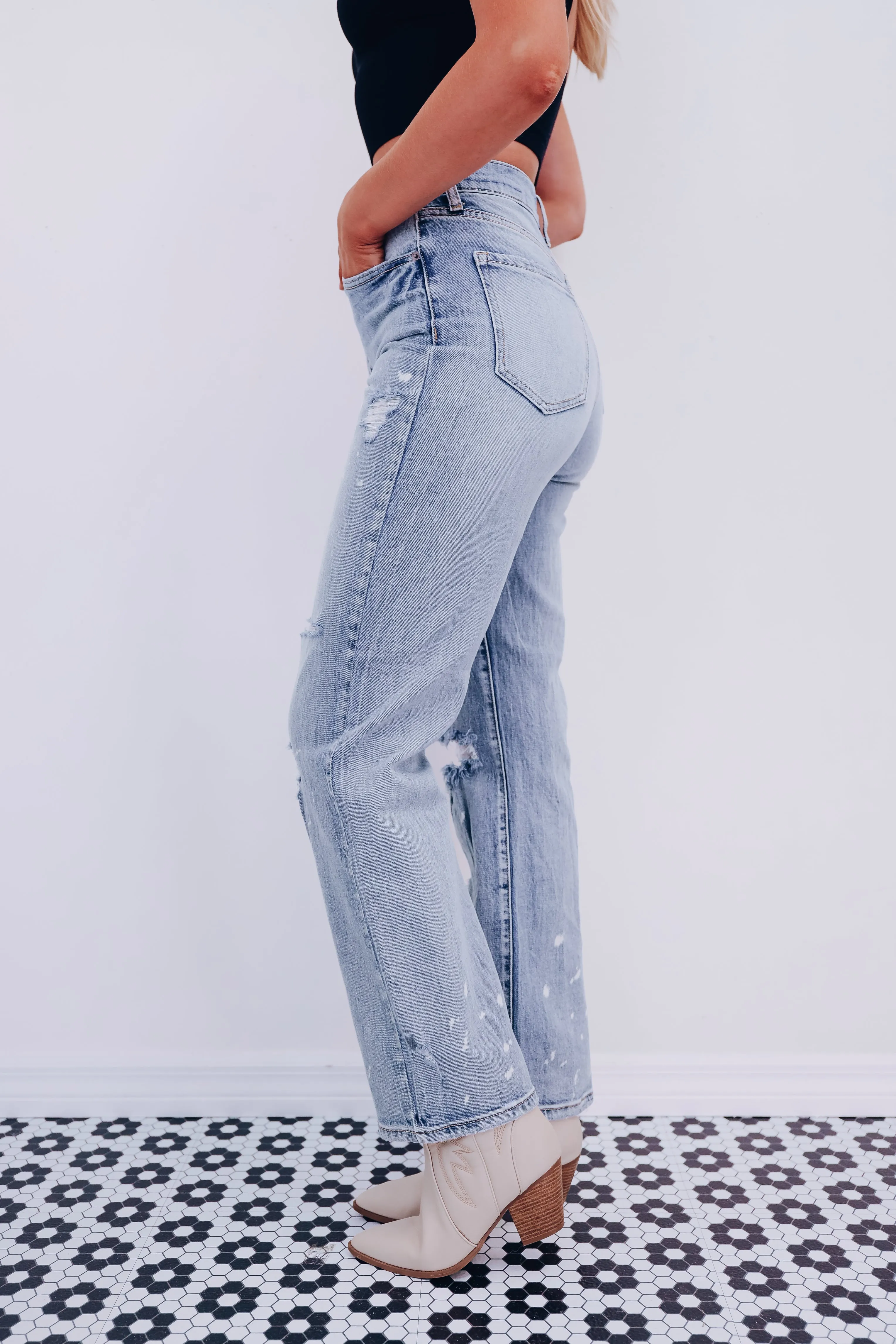 Haily High Rise Denim Jeans - Light Wash