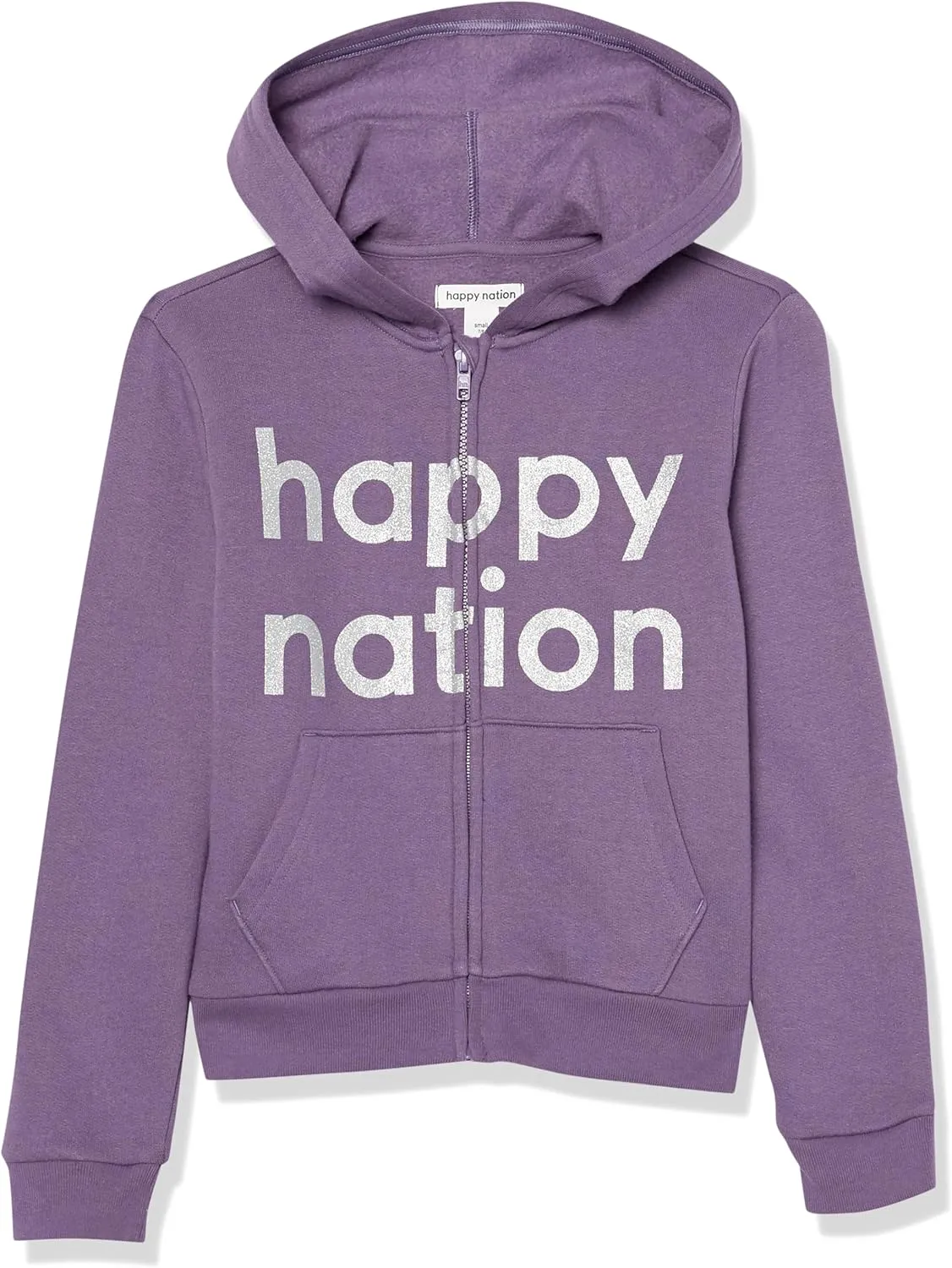 Happy Nation Girls Fleece Full Zip Hoodie Sweatshirt