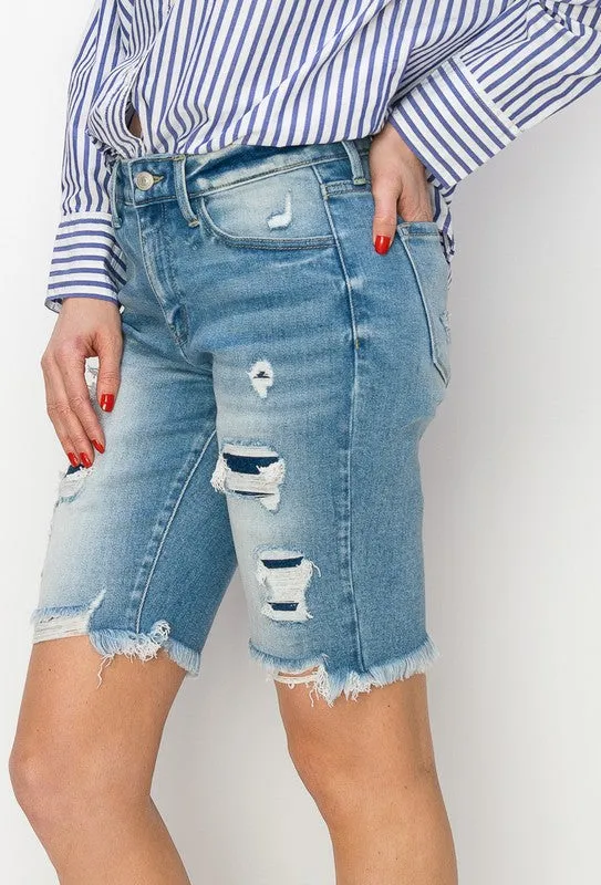Harper Plus Mid Rise Bermuda Shorts