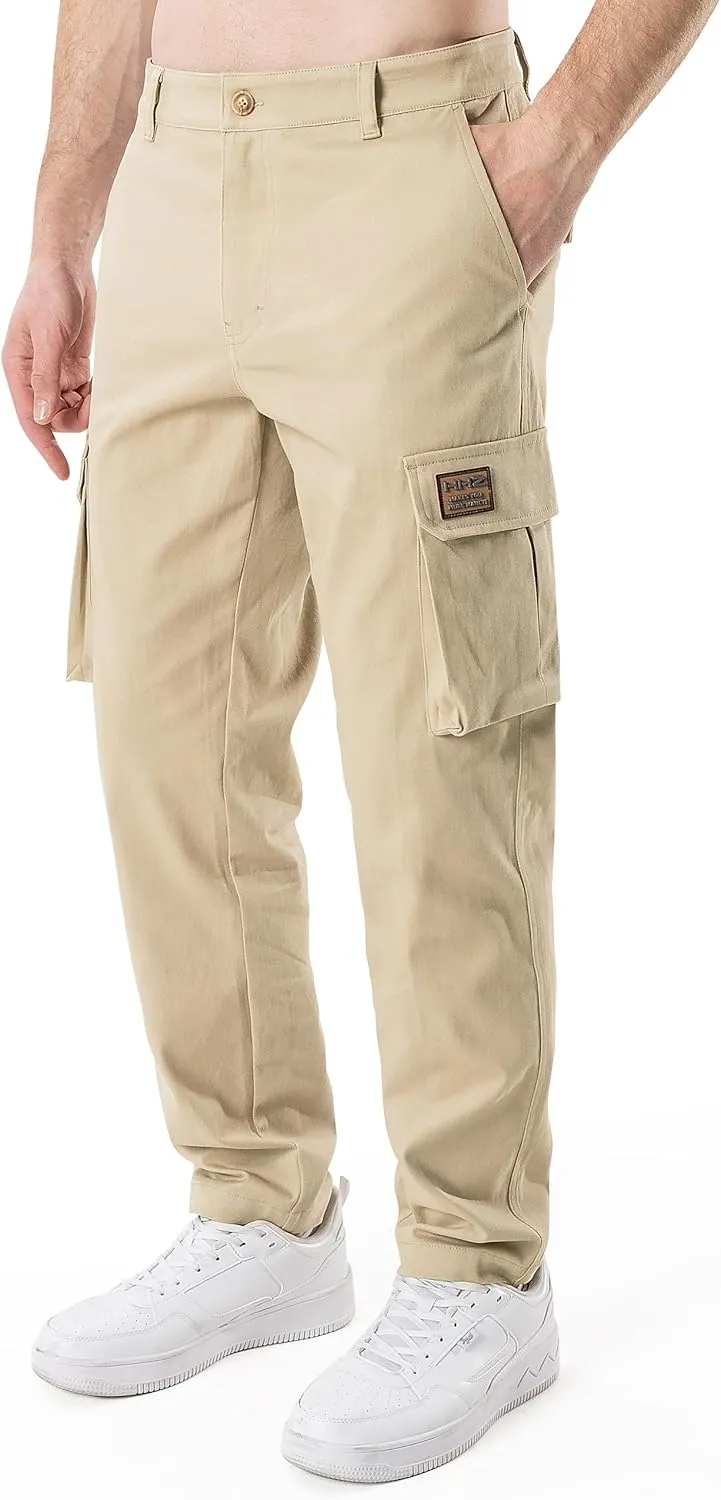 HHZ Mens Slim Fit Cargo Pants Men Flex Stretch Joggers Work Hiking Pants with Pockets - Cargo Work Pants for Men