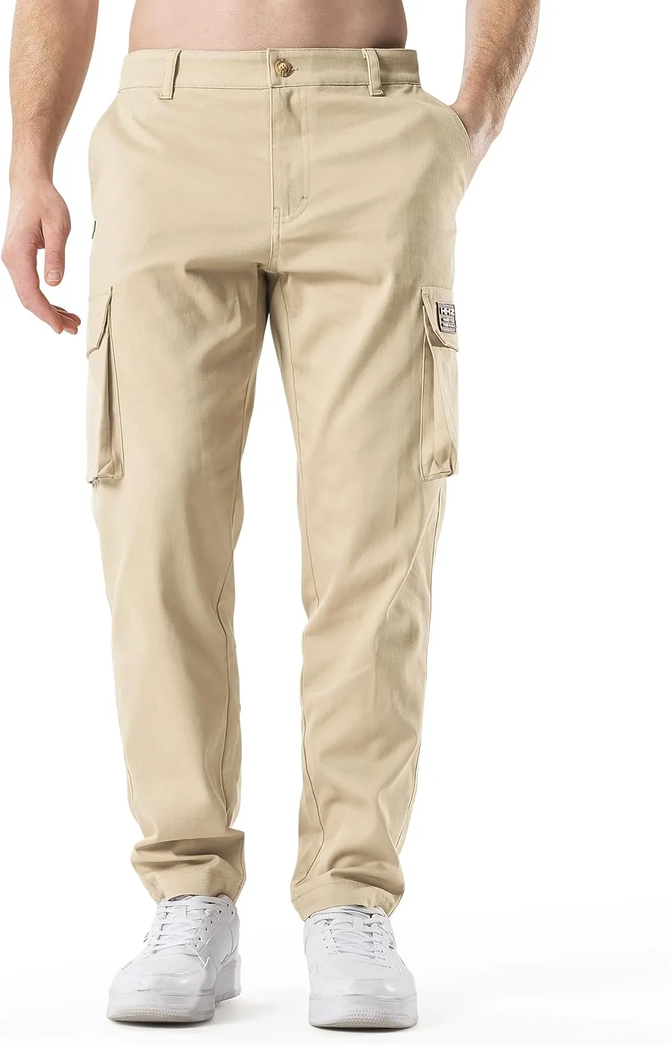 HHZ Mens Slim Fit Cargo Pants Men Flex Stretch Joggers Work Hiking Pants with Pockets - Cargo Work Pants for Men