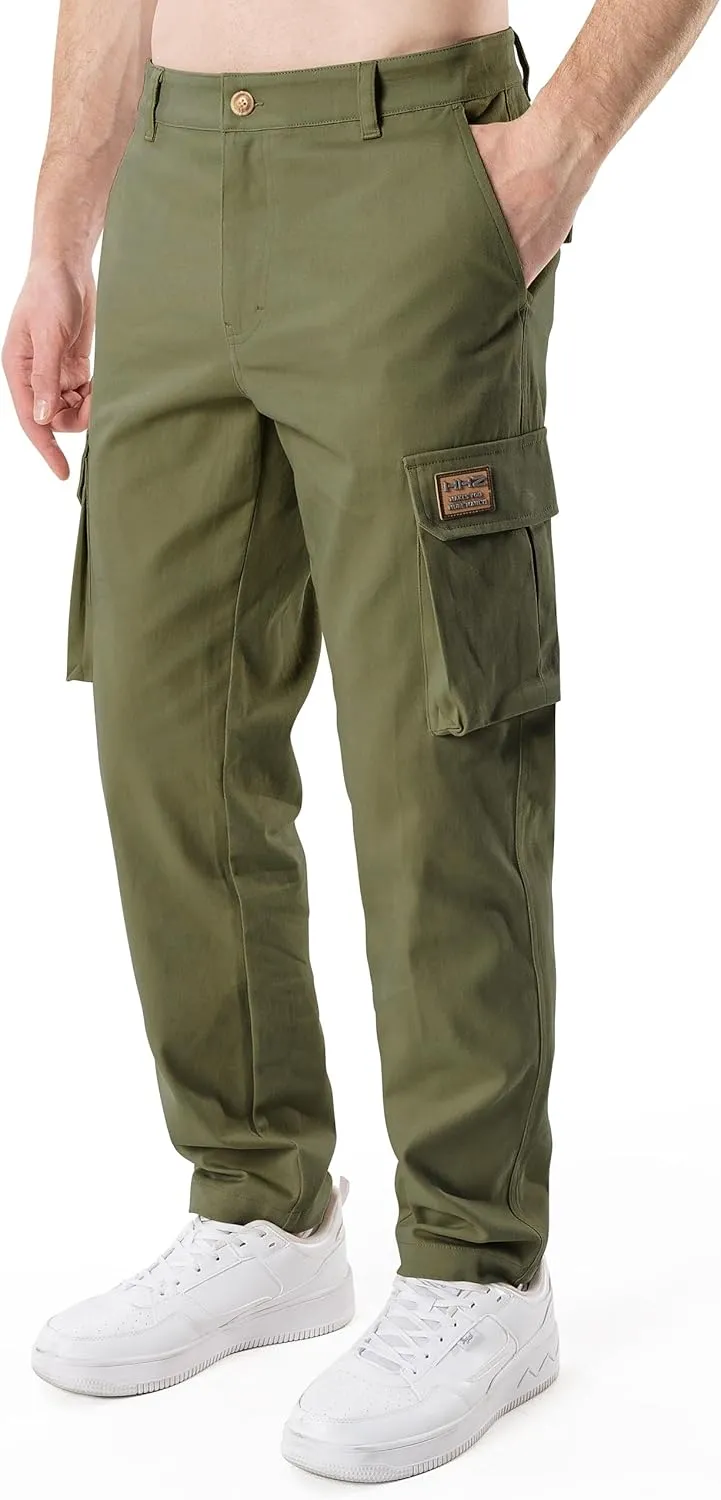 HHZ Mens Slim Fit Cargo Pants Men Flex Stretch Joggers Work Hiking Pants with Pockets - Cargo Work Pants for Men