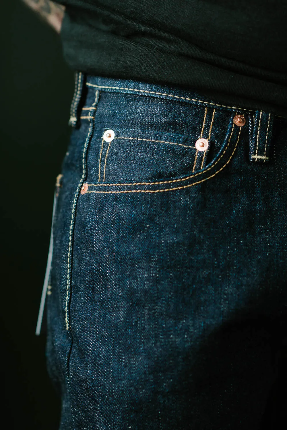 IH-555S-18 - 18oz Vintage Selvedge Denim Super Slim Cut Jeans - Indigo