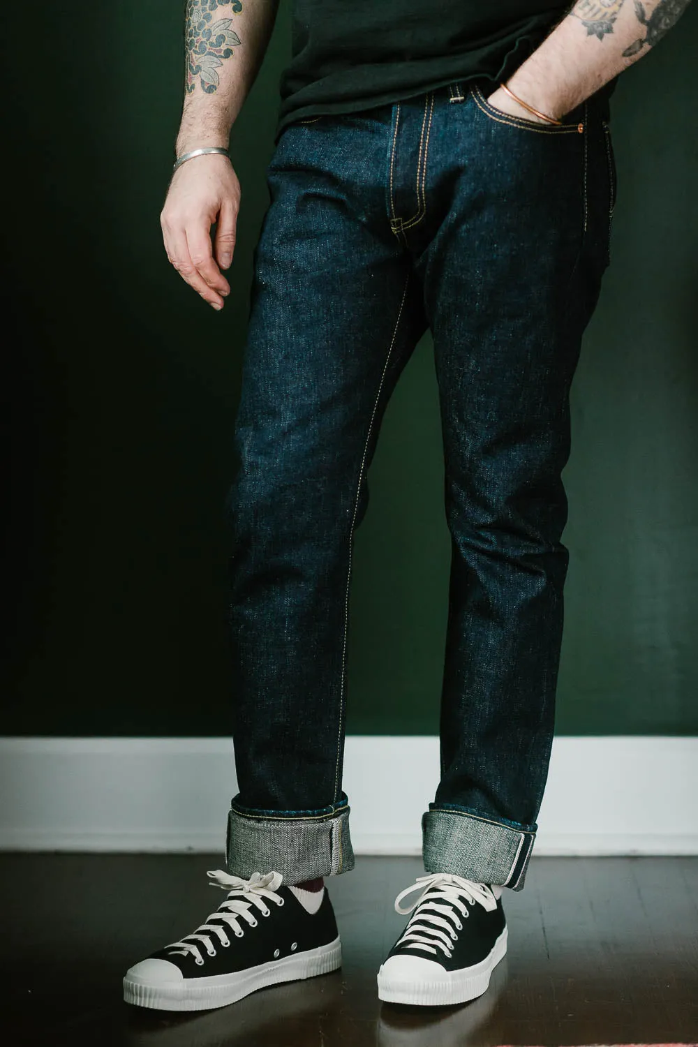 IH-555S-18 - 18oz Vintage Selvedge Denim Super Slim Cut Jeans - Indigo