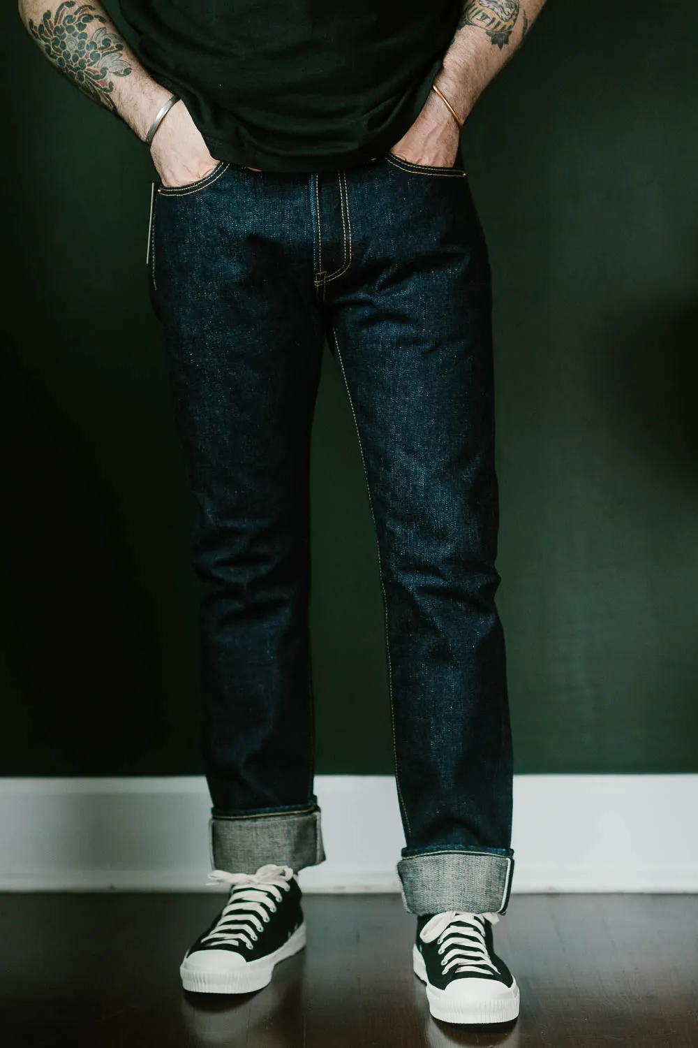 IH-555S-18 - 18oz Vintage Selvedge Denim Super Slim Cut Jeans - Indigo