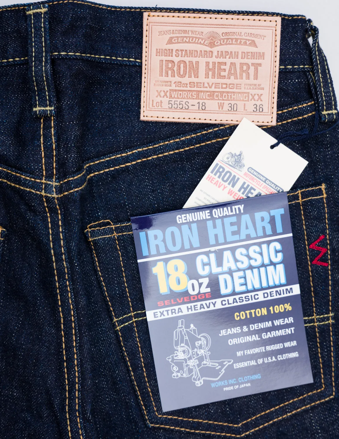 IH-555S-18 - 18oz Vintage Selvedge Denim Super Slim Cut Jeans - Indigo