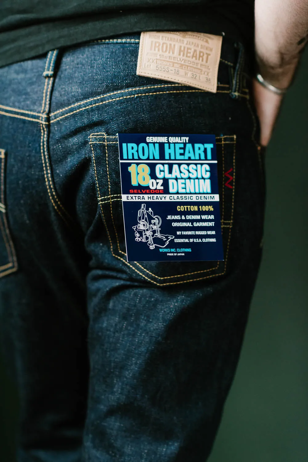 IH-555S-18 - 18oz Vintage Selvedge Denim Super Slim Cut Jeans - Indigo